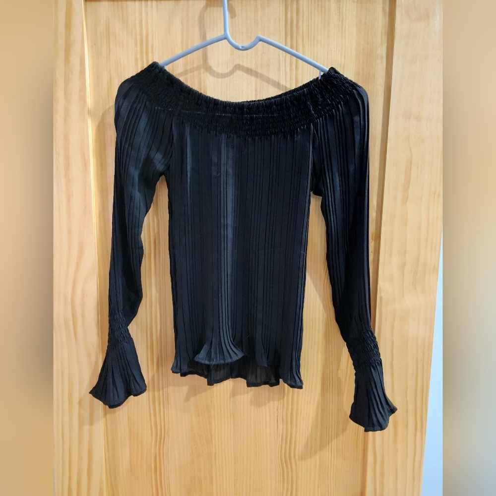Dress U by SHARON; black peasant  top, size S